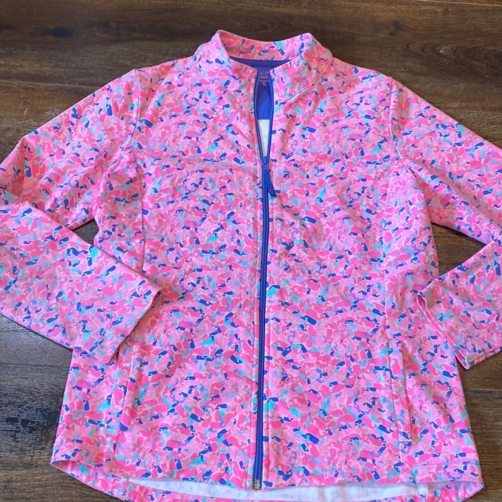 Vineyard vines pink zip up sweater long sleeve XL size 16